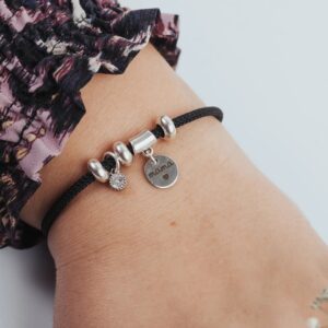 Pulsera Plata Personalizada "Super Mamá" con Circonita - Imagen 2