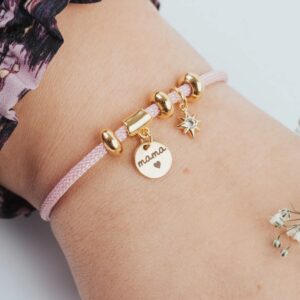 Pulsera Oro Grabada "Mamá" con Circonita - Super Mamá - Imagen 2