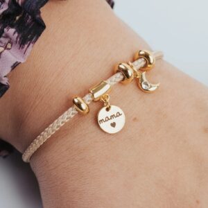 Pulsera Oro Grabada "Mamá" con Circonita - Super Mamá - Imagen 4