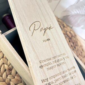 Caja de Vino Personalizada con Dedicatoria Grabada - Imagen 3