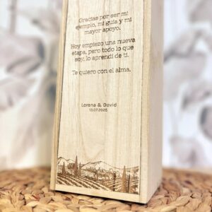 Caja de Vino Personalizada con Dedicatoria Grabada - Imagen 4