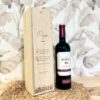 Caja de vino de madera natural personalizada con dedicatoria grabada a láser para papá, incluye tapa deslizante y asa de cuerda