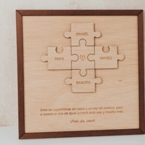 Cuadro Puzzle Familia & Papá Personalizado