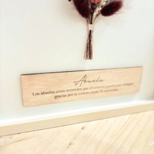 Cuadro Flores Preservadas con Frase Personalizada - Imagen 3