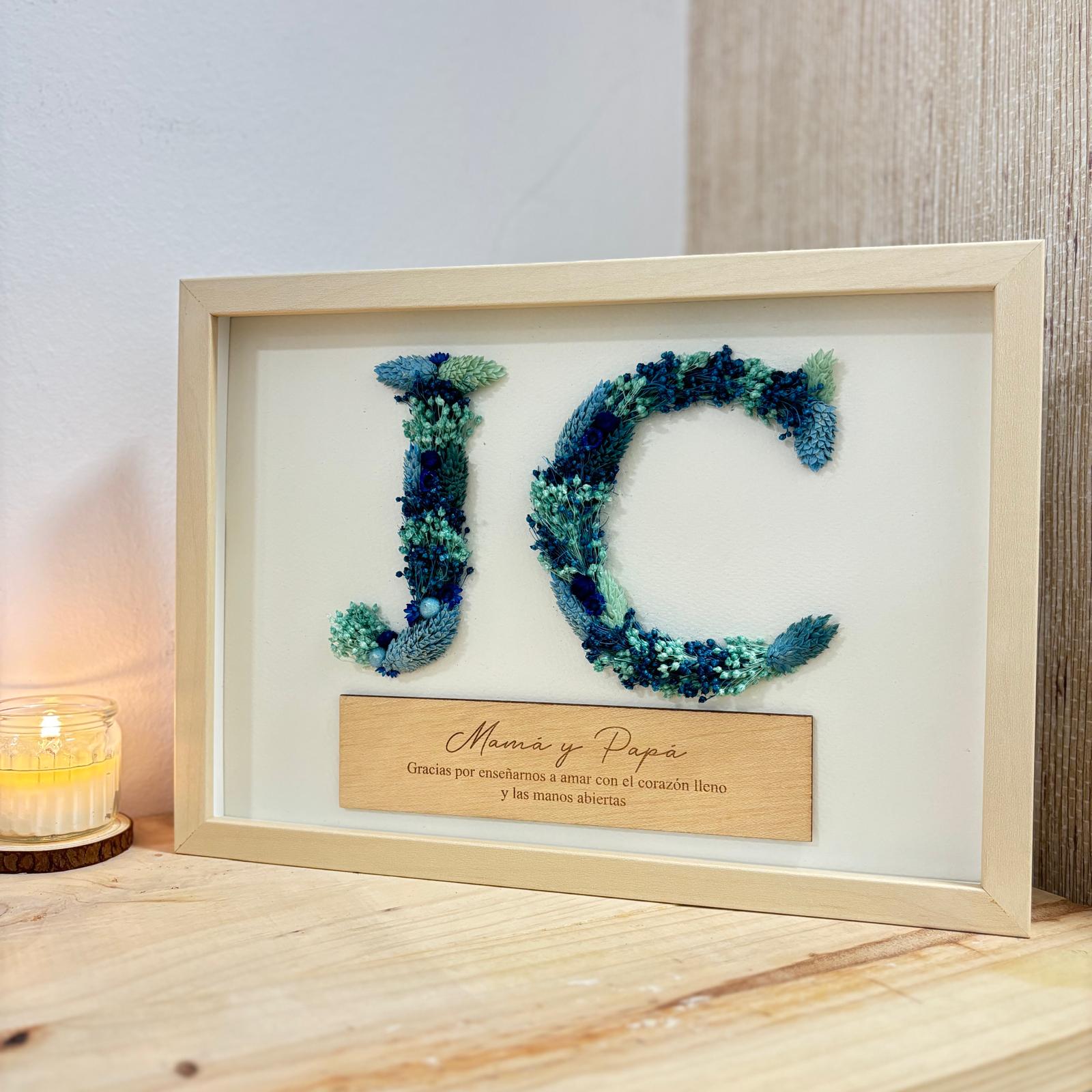 Cuadro Flor Preservada con Inicial Personalizada - Imagen 7