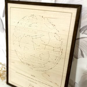 Cuadro Estelar Personalizado - Mapa del Cielo Grabado en Madera - Imagen 3