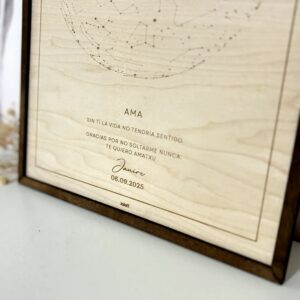 Cuadro Estelar Personalizado - Mapa del Cielo Grabado en Madera - Imagen 4