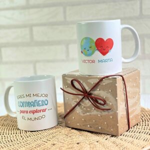 Pack 2 Tazas Personalizadas Pareja "Mejor Compañero" - Imagen 3
