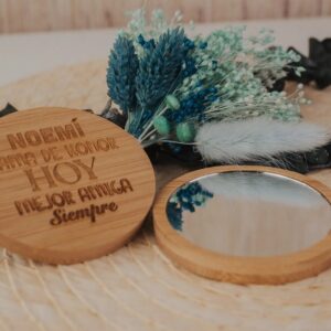 Espejo de Bambú Personalizado Dama de Honor - Regalo Testigos Boda - Imagen 3