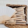 Abanico de madera personalizado para boda con nombres grabados láser, detalle artesanal para invitados de inloff