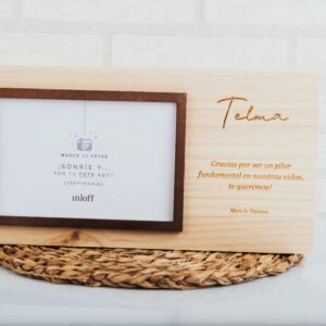 Marco de Fotos de Madera Personalizado con Mensaje Grabado - Imagen 3