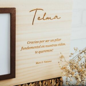 Marco de Fotos de Madera Personalizado con Mensaje Grabado - Imagen 4