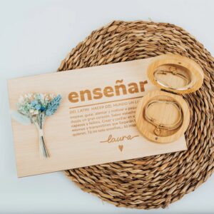 Pack Regalo Profe: Placa Personalizada + Joyero Bambú - Imagen 5