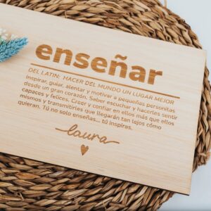 Pack Regalo Profe: Placa Personalizada + Joyero Bambú - Imagen 6