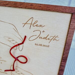 Cuadro Hilo Rojo Personalizado con Nombres y Fecha - Imagen 3
