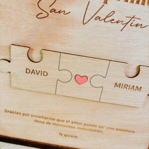 Cuadro Puzzle "Nuestro Primer San Valentín" Personalizado con Nombres - Imagen 3