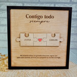 Cuadro Puzzle Personalizado «Contigo» – Regalo Pareja San Valentín