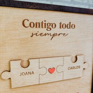Cuadro Puzzle Personalizado "Contigo" - Regalo Pareja San Valentín - Imagen 3