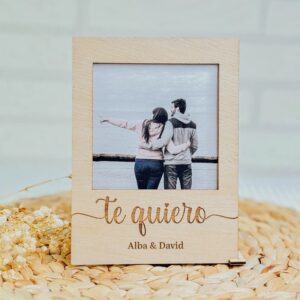 Portafotos Vintage "Te Quiero" Personalizado con Nombres - Imagen 4