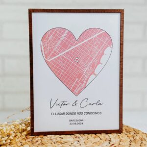 Lámina Cuadro Personalizado Nuestro Lugar con Mapa
