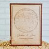 Cuadro mapa estelar personalizado en madera con constelaciones grabadas a láser, nombres y fecha de momento especial