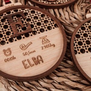 Bola de Navidad Ratán Personalizada Natalicio - Imagen 8