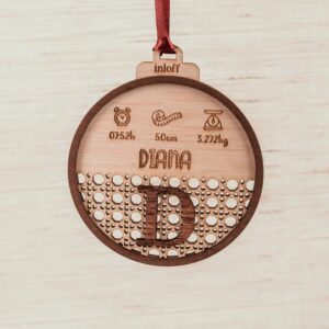 Bola de Navidad Ratán Personalizada Natalicio - Imagen 10
