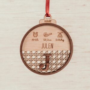 Bola de Navidad Ratán Personalizada Natalicio - Imagen 11