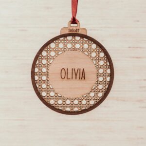 Bola de Navidad Personalizada Ratán con Nombre - Imagen 10