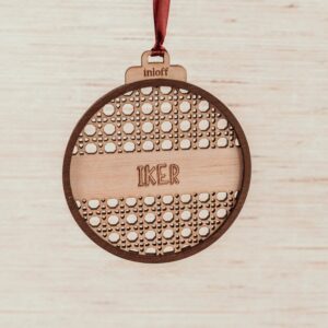 Bola de Navidad Personalizada Ratán con Nombre - Imagen 13