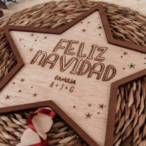 Adorno de Navidad Estrella Mágica Personalizada "Feliz Navidad" - Imagen 3
