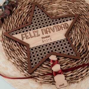 Adorno de Navidad Estrella Mágica Personalizada "Feliz Navidad" - Imagen 4
