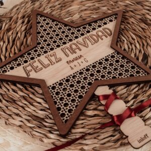 Adorno de Navidad Estrella Mágica Personalizada "Feliz Navidad" - Imagen 5