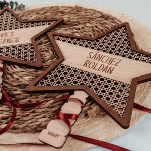 Adorno de Navidad Estrella Mágica Ratán Personalizado - Imagen 4