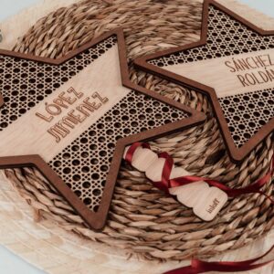 Adorno de Navidad Estrella Mágica Ratán Personalizado - Imagen 5