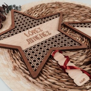Adorno de Navidad Estrella Mágica Ratán Personalizado - Imagen 6
