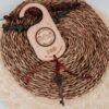 Llave mágica Reyes Magos con colgador madera personalizado nombre niño, llave vintage decorativa sobre cesta mimbre