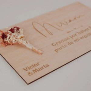 Placa Agradecimiento Boda Personalizada con Flores - Imagen 3