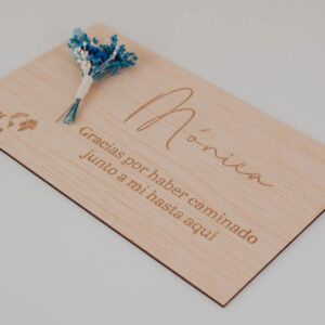 Placa Agradecimiento Boda con Flores Preservadas Personalizada - Imagen 5