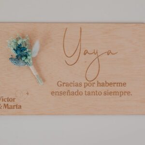 Placa Agradecimiento Boda con Flores Preservadas Personalizada - Imagen 3