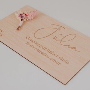 Placa de Agradecimiento para Boda Personalizada con Flores Preservadas - Imagen 4