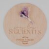 Placa redonda madera grabada sois los siguientes boda vintage con ramo flores secas lilas personalizada nombres pareja