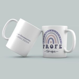 Taza Profe Personalizada Arcoíris