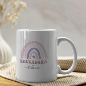 Taza Profe Personalizada Arcoíris - Imagen 4