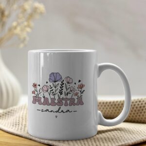 Taza Profe Personalizada con Diseño Floral - Regalo Fin de Curso - Imagen 4