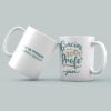 Taza blanca personalizada para profesor con diseño "Gracias por Todo Profe" y nombre Javi, ideal regalo fin de curso