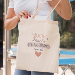 Tote Bag Personalizada Profe "Gracias de Corazón" - Imagen 4