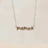 Collar de plata de ley con palabra mamá y estrella grabada, cadena ajustable, regalo Día de la Madre inloff