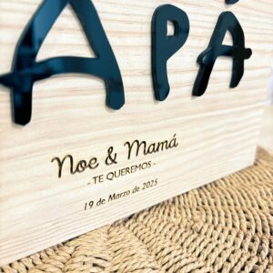 Marco Mensaje "PAPÁ" Personalizado con Letra Original del Niño - Imagen 3