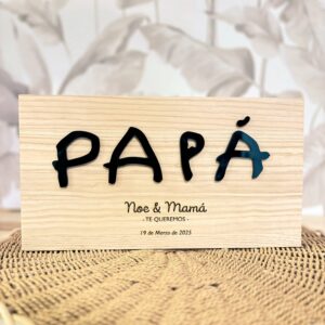 Marco Mensaje «PAPÁ» Personalizado con Letra Original del Niño